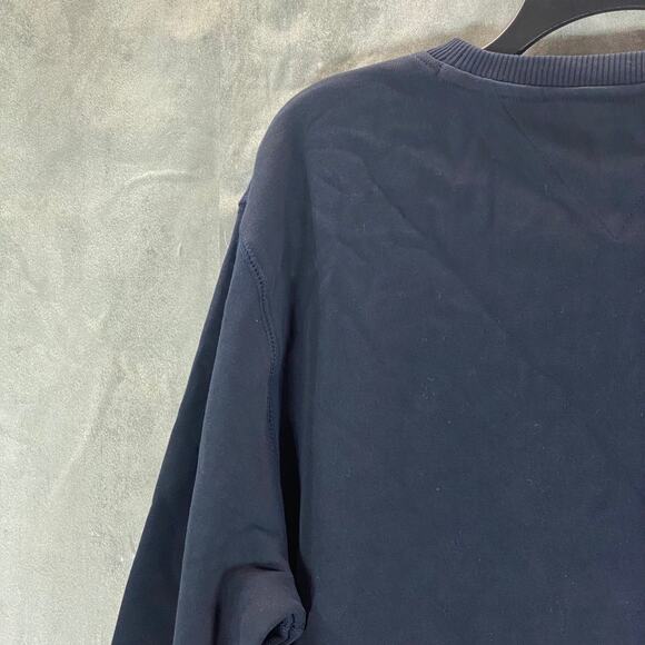 TOMMY HILFIGER Men's Navy Crewneck Slater Embroidered Logo Patch Sweatshirt SZ L - Picture 4 of 10